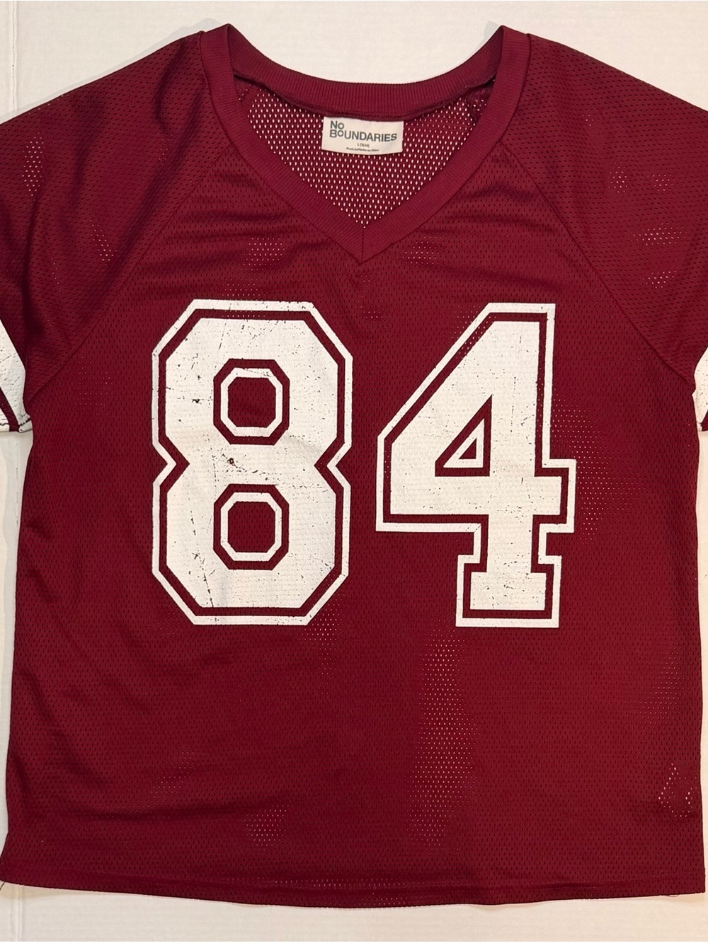 Y2K No Boundaries Maroon Mesh Jersey Number 84